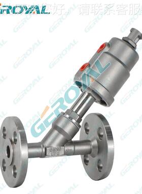 厂6314家直销 Y内型不锈钢气动法兰角座阀30/316 制氮机用螺纹角