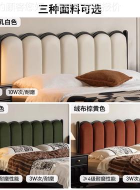 张家公子床实木床956复古双室人床卧家用法式风软靠简约黑色竖琴