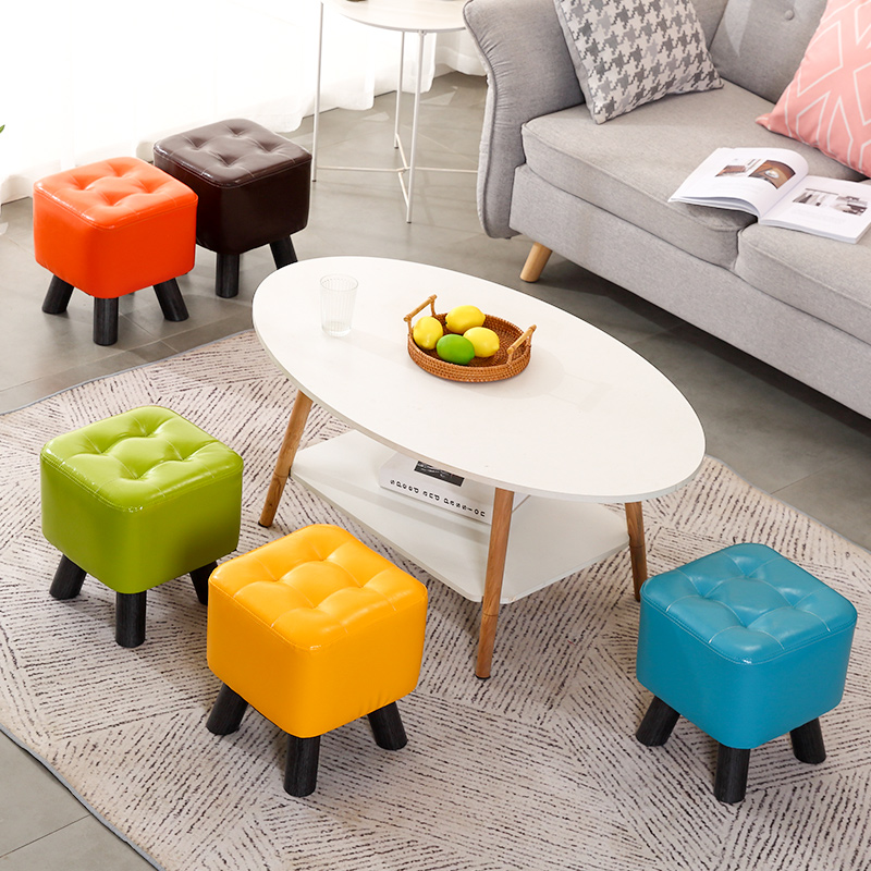 小凳子儿童大人家用客厅门口可叠放矮凳换鞋墩软座实木结实小板凳