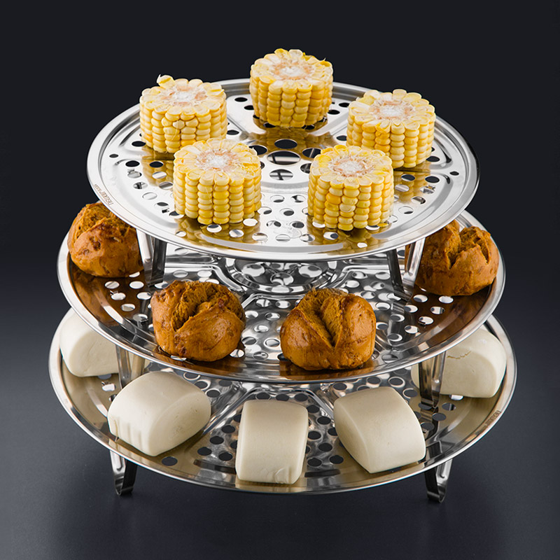 加厚304不锈钢蒸架圆形蒸片馒头屉包子蒸笼隔水蒸盘家用蒸锅篦子