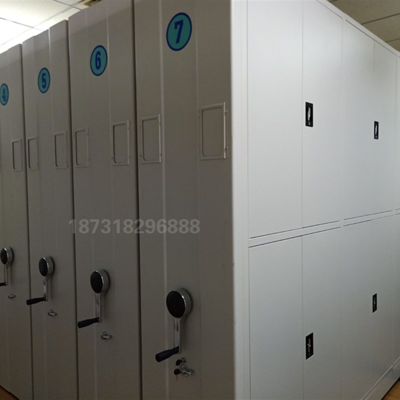 钢制移动密集架手摇智能档案a4文件资料凭证柜医院病例架大型带锁