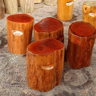 木墩子实木原小木桩树桩树墩底座支架坐墩花架 喝茶茶几凳换鞋凳