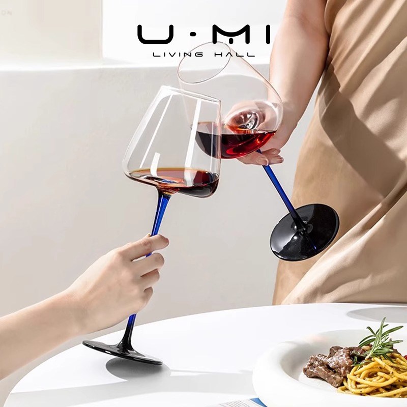 U Mi LIVING蓝杆  酒具水晶红酒杯家用高颜值香槟杯高档高脚杯