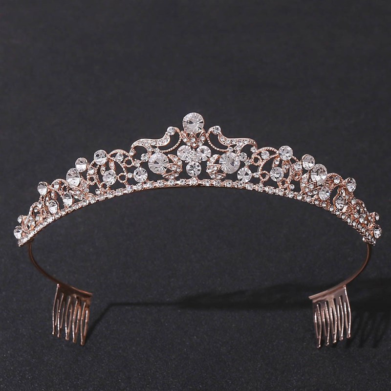 新款儿童演出芭蕾舞皇冠头饰女童生日发梳小皇冠跳舞活动走秀王冠