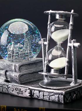 发光水晶球沙漏创意覆古铁塔节日生日礼物送女生男生闺蜜桌面摆件