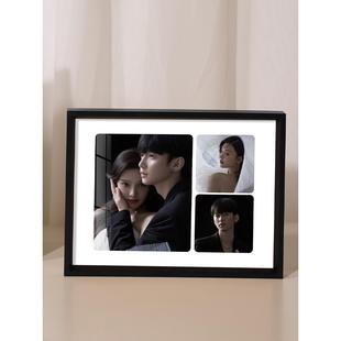 三宫格婚纱照相框摆台定制洗宝宝儿童相片制作水晶相册放大全家福