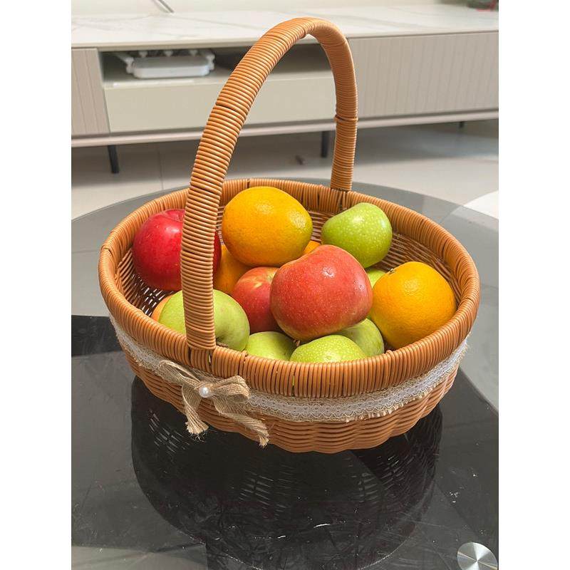 Tl09覆古椭圆形彷藤野餐手篮子，时尚简单的鸡蛋篮子，小吃篮子，,收纳整理,其他收纳篮,淘宝优惠券,粉丝福利购,淘宝优惠卷