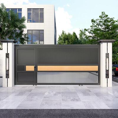 电动平移门别墅大门庭院大门农村自建房大门车库门铝合金双开大门