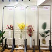 铝合金钢化艺术玻璃隔断客厅卧室玄关入户化妆室半墙饭厅屏风遮挡