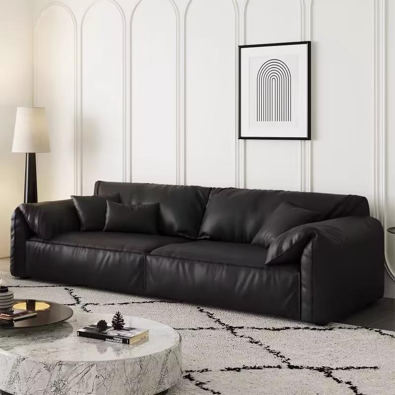 意式简约现代免洗科技布艺沙发北欧风客厅baxter大象耳朵黑色三人