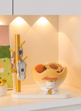 招财猫钥匙收纳玄关摆件入户门客厅家居鞋柜电视柜装饰品乔迁礼物