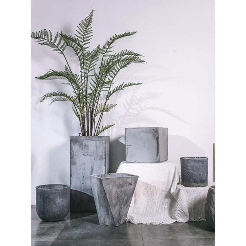 北欧水泥复古家用创意水泥盆方形大号现代简约菱形植物花盆