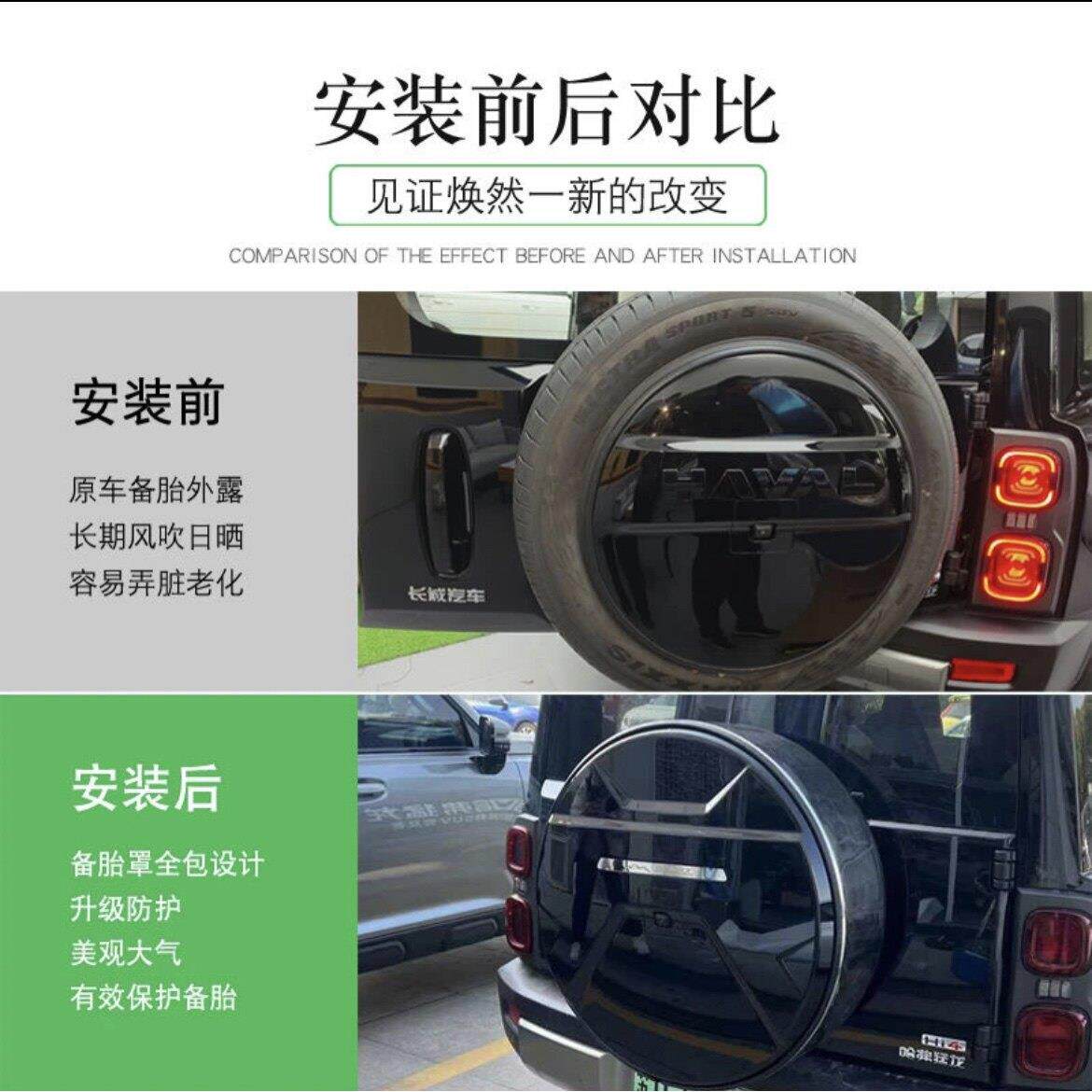 哈佛猛龙备胎罩专用轮胎套改装后备胎壳外饰轮胎盖越野改装配件