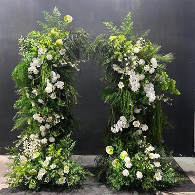 新款森系牛角拱门花柱婚庆装饰芦荀草花婚礼结婚订婚布置花门造景