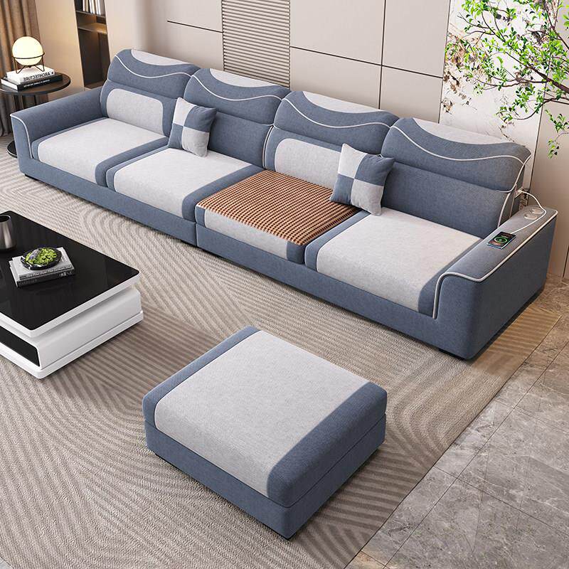 雪尼尔棉麻布艺沙发客厅简约现代小户型直排双面冬夏两用可拆洗