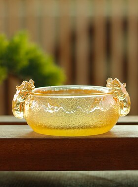 琉璃貔貅聚宝盆玄关客厅装饰摆件福伴左右财O源滚滚招财进宝聚宝