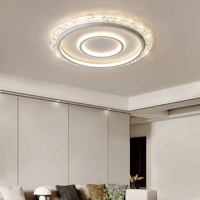 卧室灯2023年新款主卧北欧大气轻奢极简水晶灯创意温馨房间吸顶灯