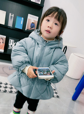 女宝宝羽绒服中长款冬季洋气中小童装1-3-6-8岁21129