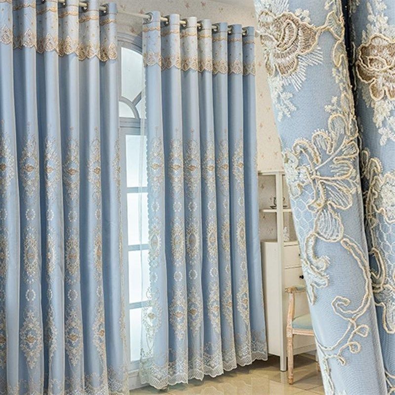 欧式高档b大气窗帘客厅卧室高遮光简约现代防晒奢华别墅定制隔断