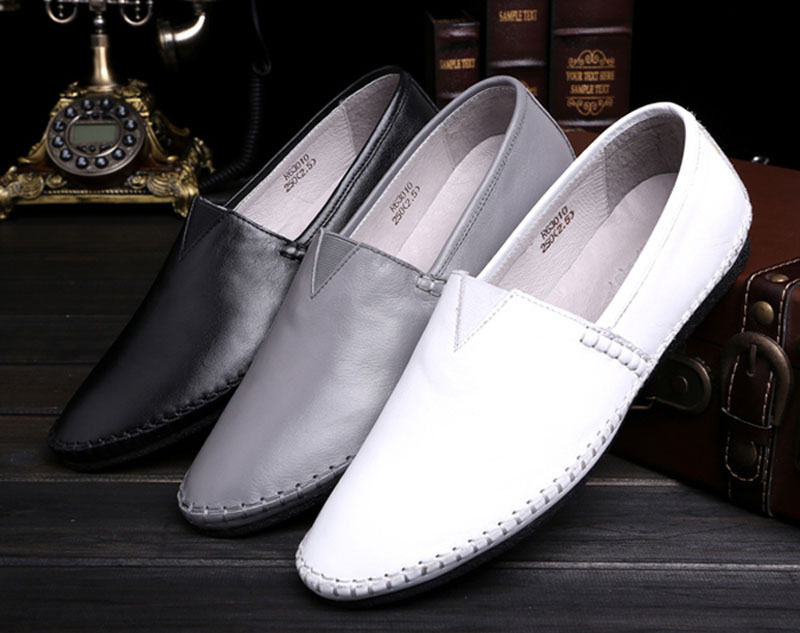 春夏新款真皮小白鞋潮流舒适软底休闲鞋软皮鞋懒人鞋帆船鞋男单鞋,流行男鞋,单鞋,淘宝优惠券,粉丝福利购,淘宝优惠卷