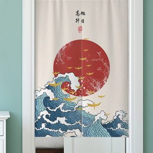 北欧布艺门帘隔断帘家用空调挡风防冷气厨房卧室试衣间免打孔整片