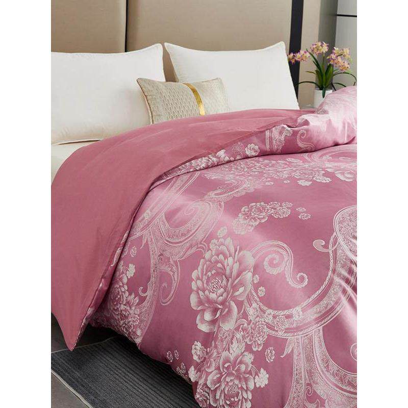 缎提花被套单件丝绸和绸缎Ab版单和双被套皮肤友好的拉丝寝具所有