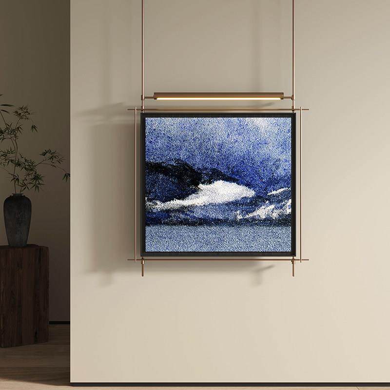 现代轻奢高档装饰画新中式挂画发光抽象别墅售楼部美容院包厢壁灯
