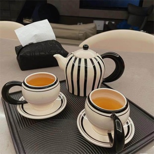 家用客y厅待客喝水杯子下午茶茶具茶壶套 纯手工小众陶瓷水杯套装