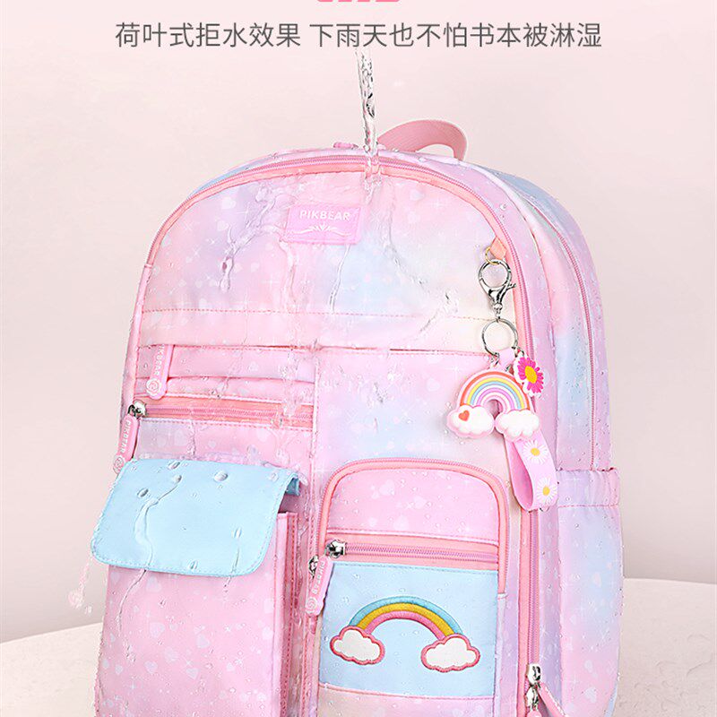 新款书包小学生女童一到二年级公三至六超轻便儿童减负护脊女孩