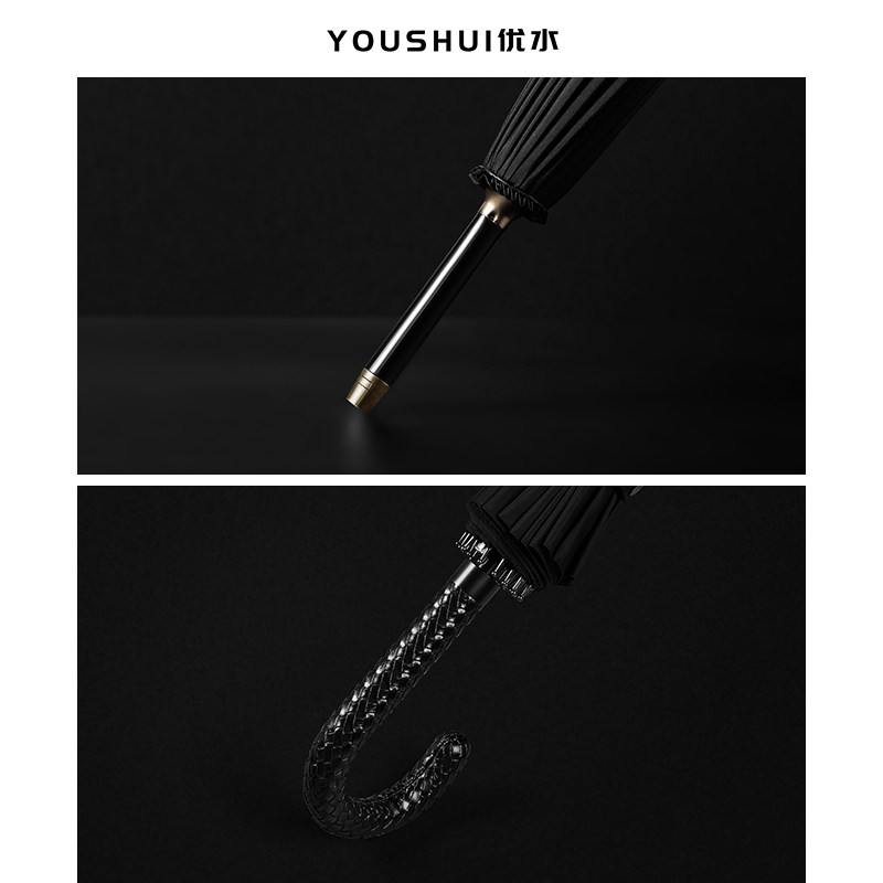 骨自动大号超大雨伞加大加固加厚长柄长把黑色直把直柄男士人
