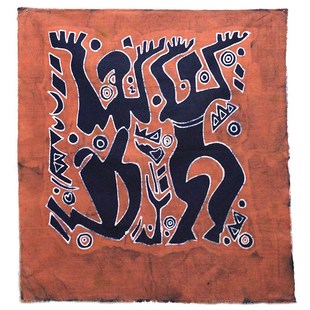 蜡染画人舞布艺挂画酒吧装饰壁画抽象背景画云南手工艺礼品