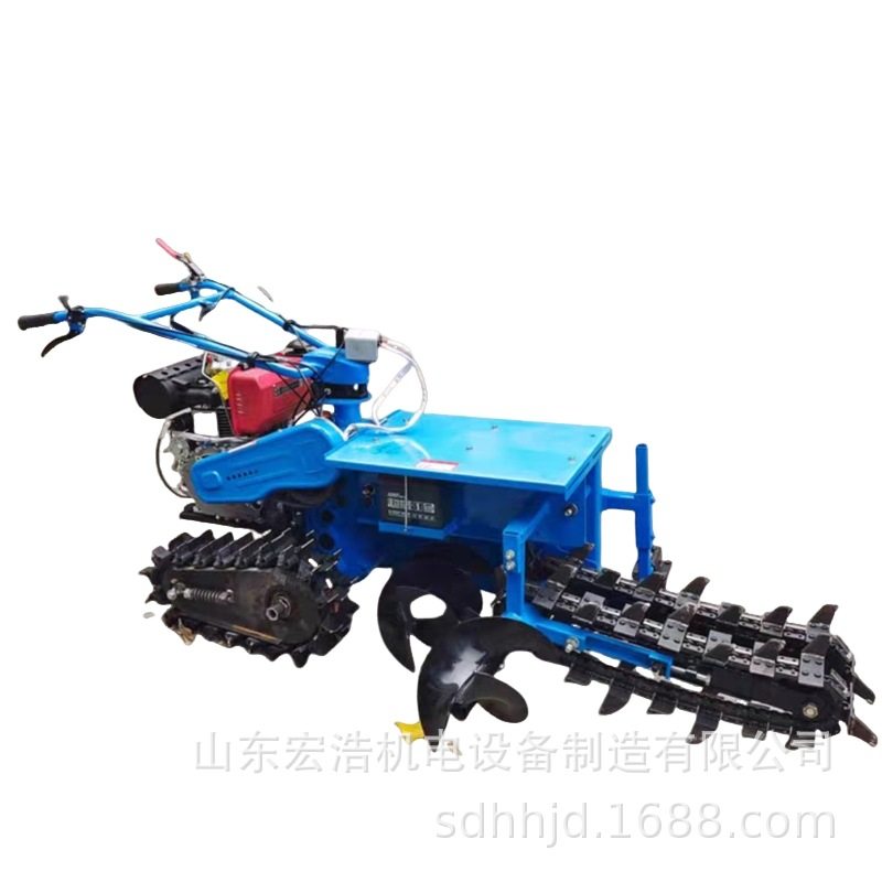 四驱手扶链条挖沟器翻修管道小型挖槽机 蔬菜大棚链条开沟机,农机/农具/农膜,耕种机械/微耕机/开沟机,淘宝优惠券,粉丝福利购,淘宝优惠卷