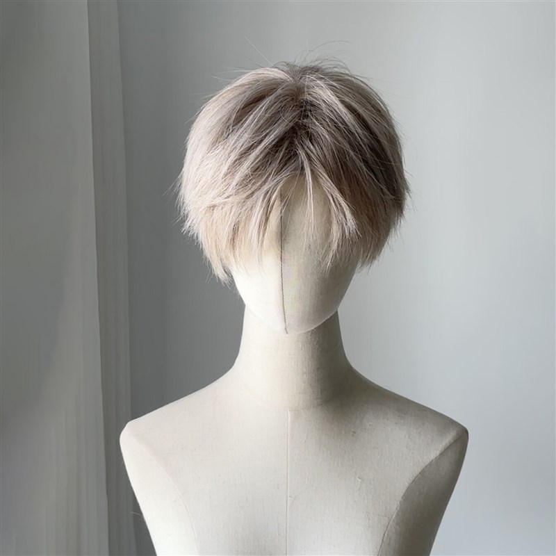 假发韩系浅色短发男女通用微分碎盖自然彷真发万用cos全头套