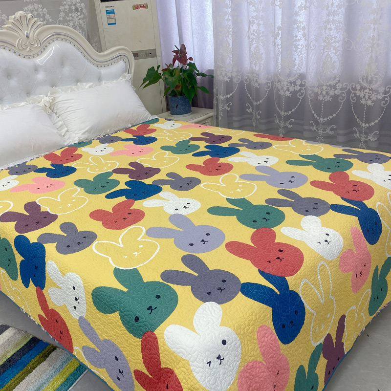 双面用床盖单件全棉夹棉防滑床单加厚动漫绗缝被榻榻米大炕单