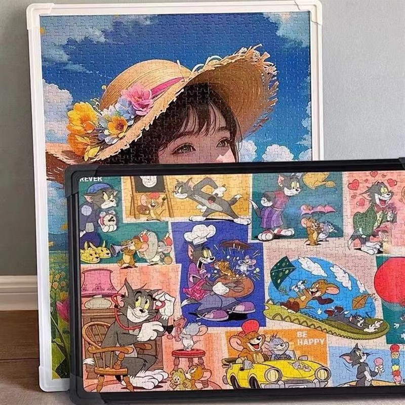 拼图框70x50和75x50cm画框框架时尚挂墙大尺寸1000片通用相框