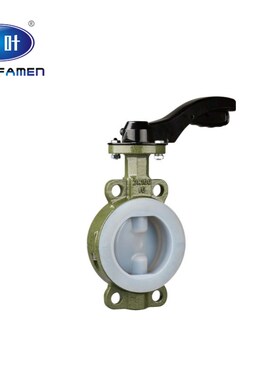 D71F46-16C全衬四氟手动蝶阀对夹衬氟蝶阀耐酸碱腐蚀DN50 65 150