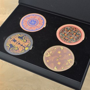 荆门市博物d馆 陶瓷软木文创杯垫 荆山楚韵 艺术隔热餐垫生日礼物