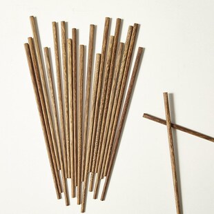 千鹤木头a无漆无蜡宝宝勺筷儿童训练木筷子幼儿园专用筷红檀木