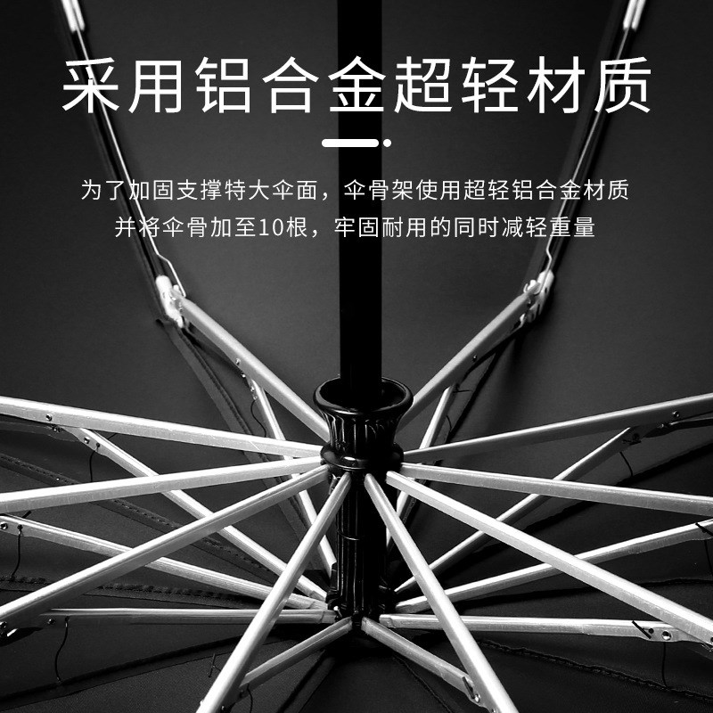 爆款商务雨伞双人三人超大号加固防风27寸10骨全自动反向折叠雨伞图片