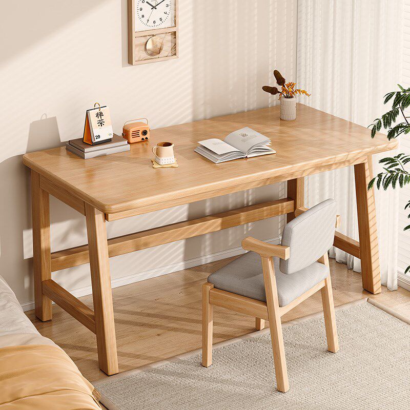 实木书桌小e户型学生家用台式学习写字桌简易桌子卧室电脑桌办公