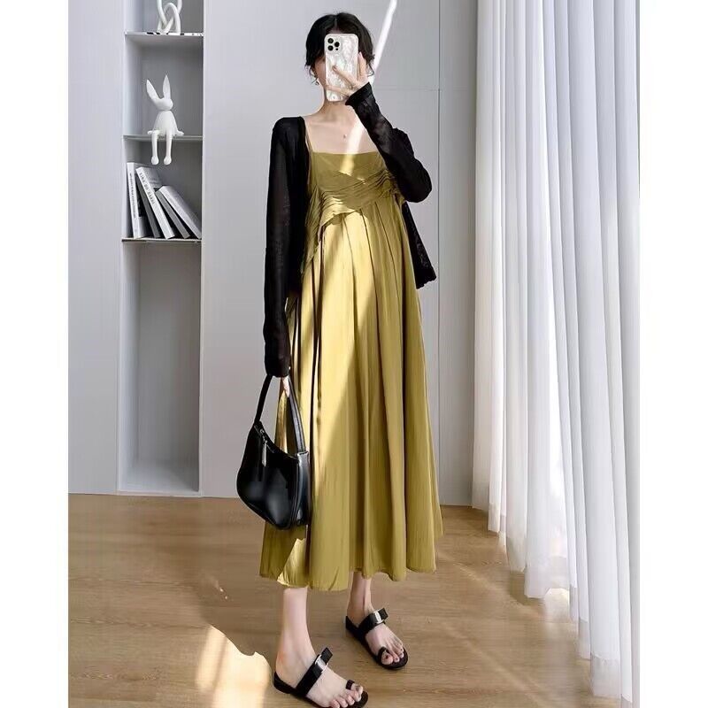 孕妇春装套装时尚款法式复古开衫吊带连衣裙中长款仙女裙子春夏季,孕妇装/孕产妇用品/营养,连衣裙,淘宝优惠券,粉丝福利购,淘宝优惠卷