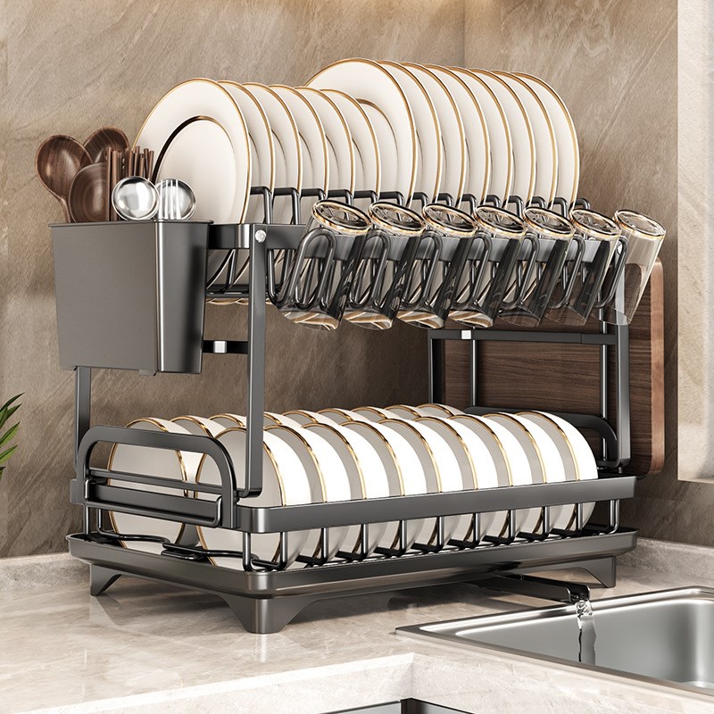 厨房碗碟杯子沥水架碗架沥水托盘洗碗槽晾碗置P物架多功能收纳架