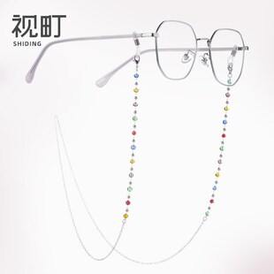彩色简约网红眼镜链条女挂脖墨镜挂绳水上运动防S丢口罩太眼镜链