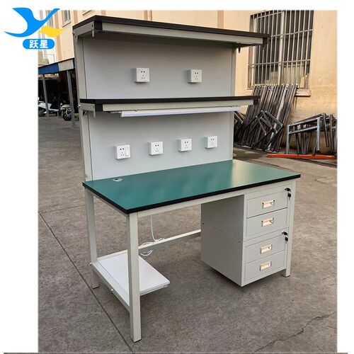 供应三层带灯架工作台 工厂车间流水线检验维修带抽屉Z重型工作台
