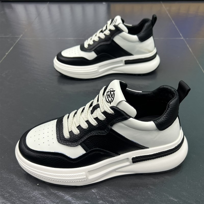 男鞋2024新款冬季加绒低帮老爹鞋潮流百K搭厚底运动休闲男款小白