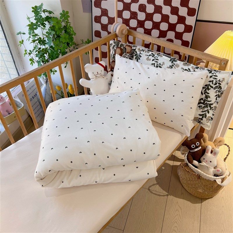 弹力棉 A类全棉针织棉儿童被套幼儿园秋冬婴儿被罩裸睡纯棉三件套