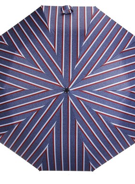 全自动十骨黑胶竖条纹商务男t女折叠晴雨两用伞180619灰色110cm