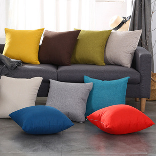 亚麻沙发靠背靠g垫小靠枕30客厅40x40方形45抱枕套罩50x50cm60 70