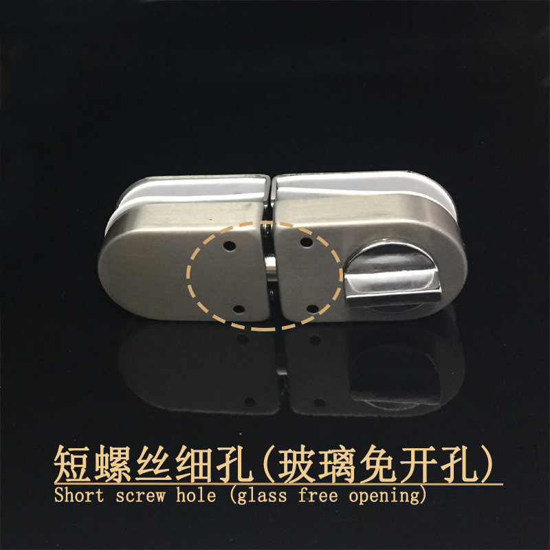免开孔双开门不锈钢玻璃门插销地锁商铺单门双门地插销锁8mm-12mm