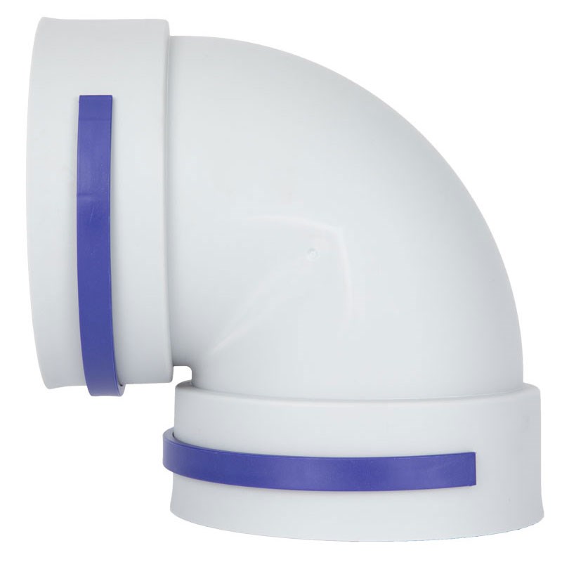 赛勒森 90度PE管75辅助弯头110家用新风系统160直角弯200通风配件